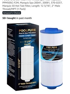 NEW PoolPure Spa & Hot Tub Replacement Filter - Blue & White